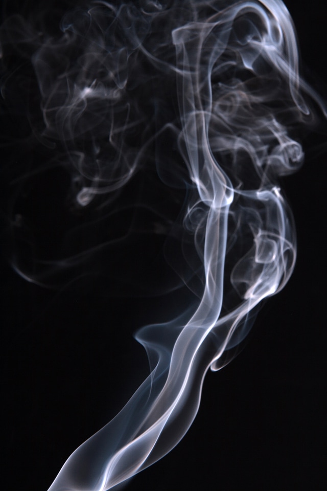 Smoke on black