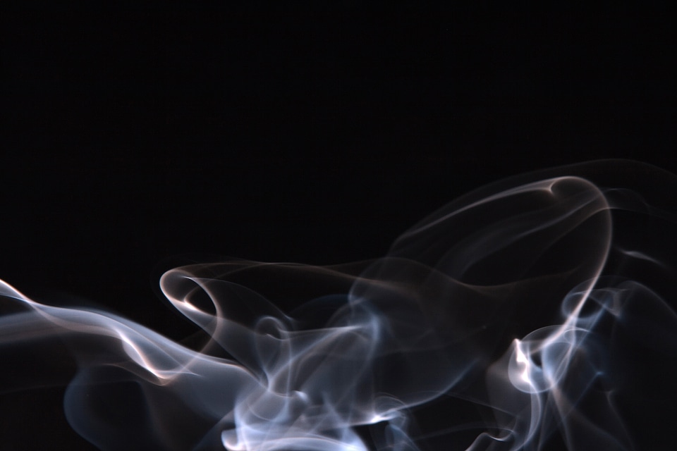 smoke on black