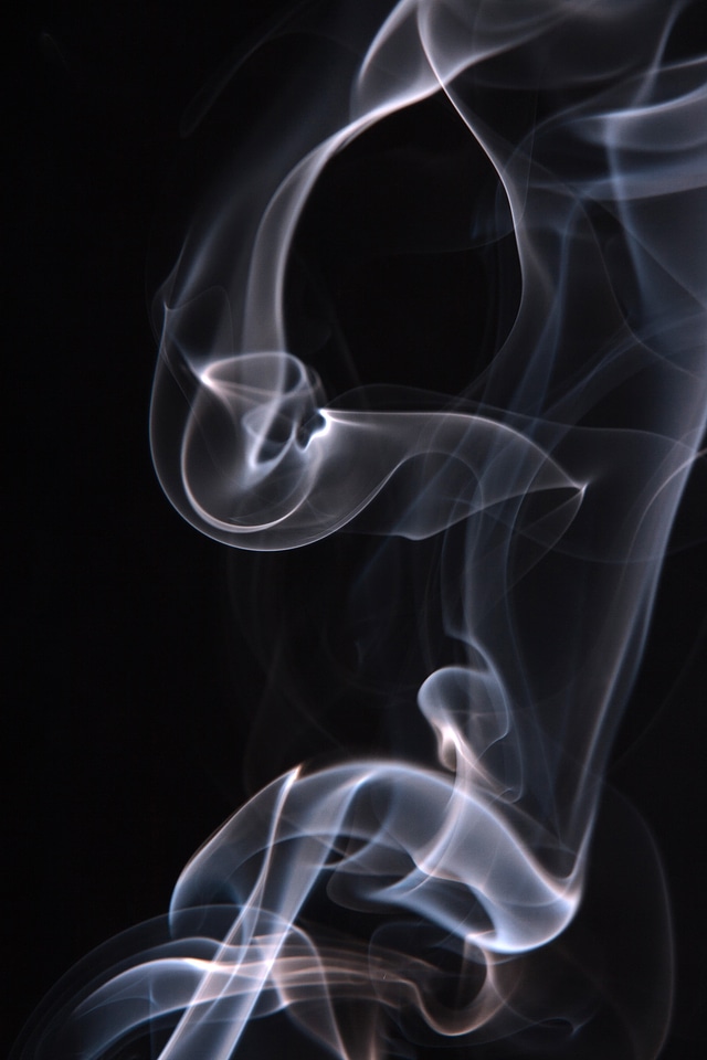 Smoke on black
