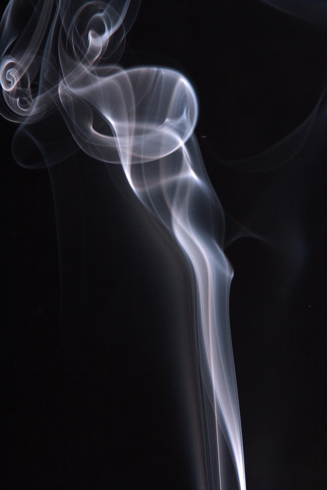 Smoke on black