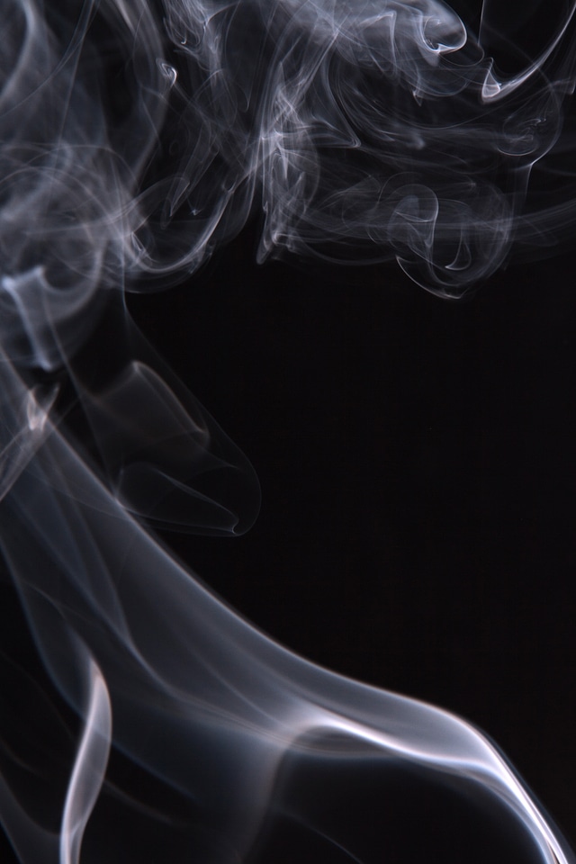 Smoke on black