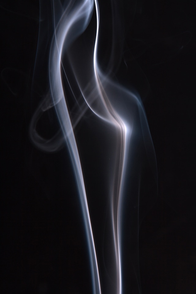 Smoke on black