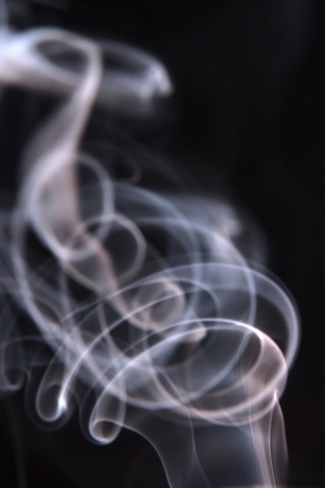 Smoke on black