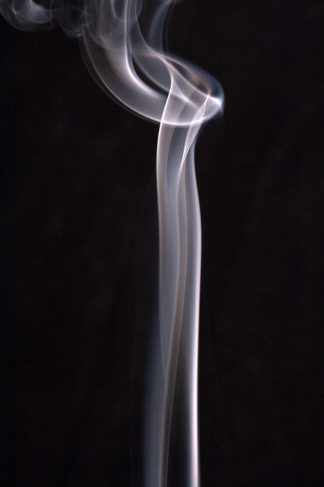 Smoke on black