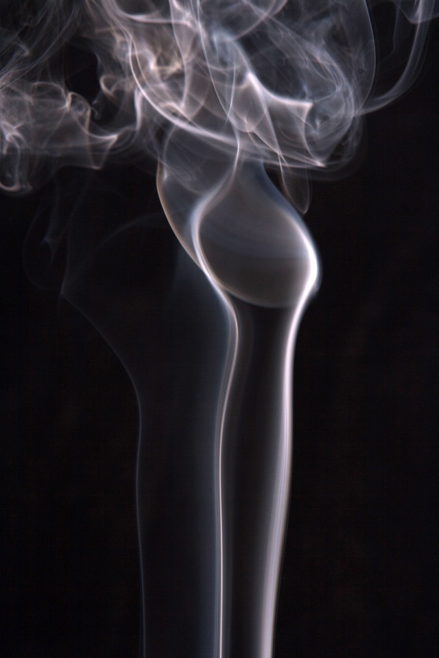 Smoke on black