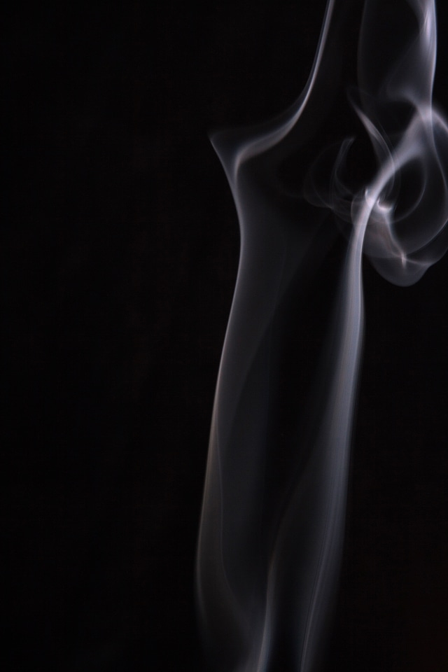 Smoke on black