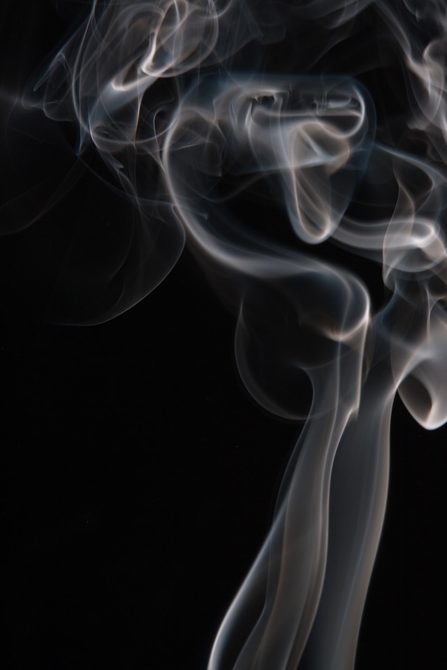 Smoke on black