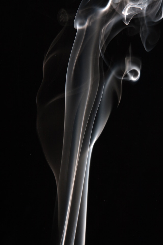 Smoke on black