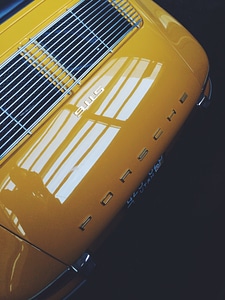 Yellow porsche photo