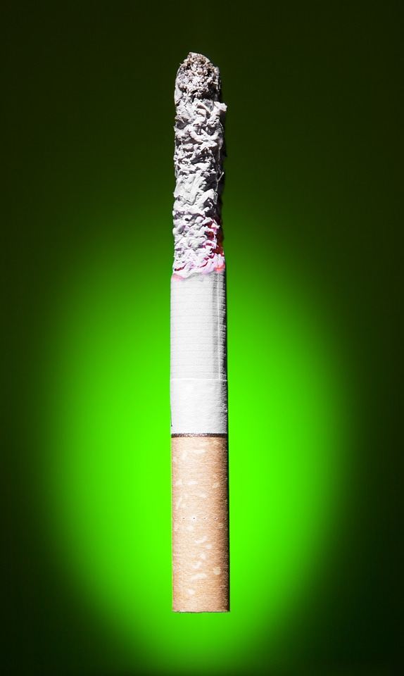 Half burned cigarette
