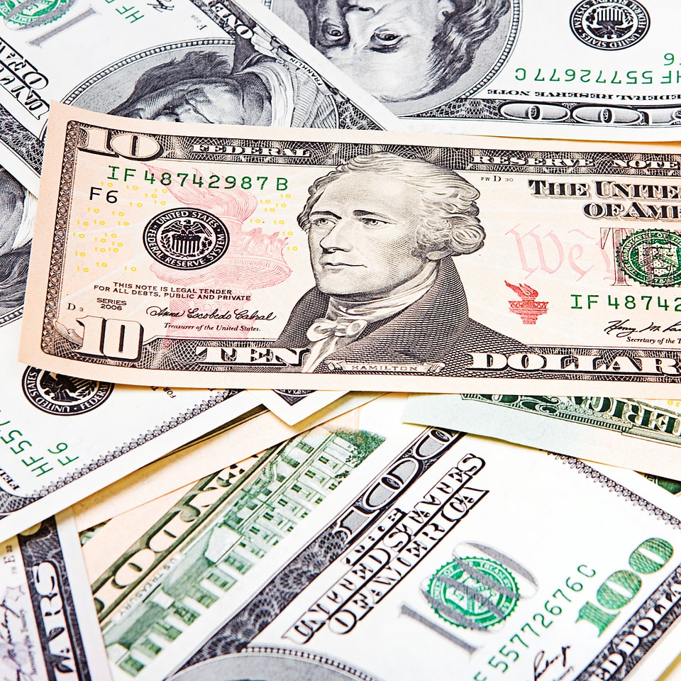 Ten and Hundred Dollar Bills