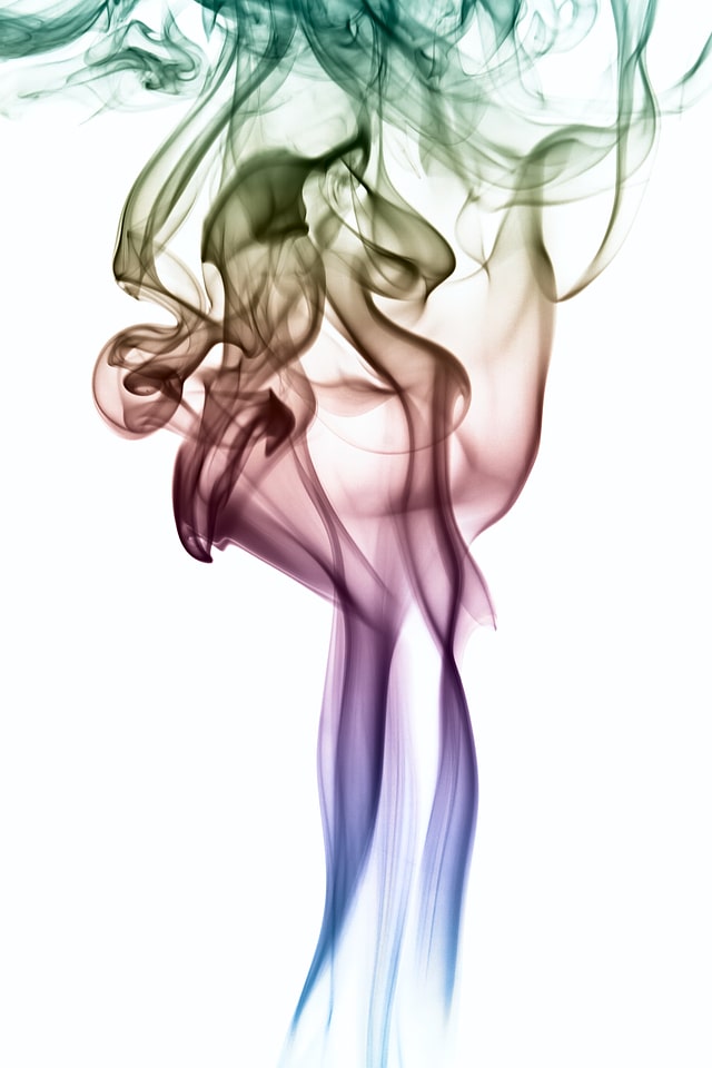 Colorful smoke on white