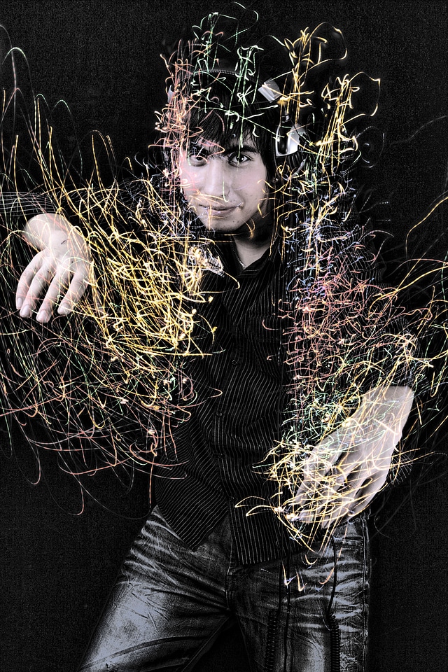 Grunge photo of man