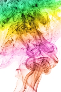 Colored smoke on white