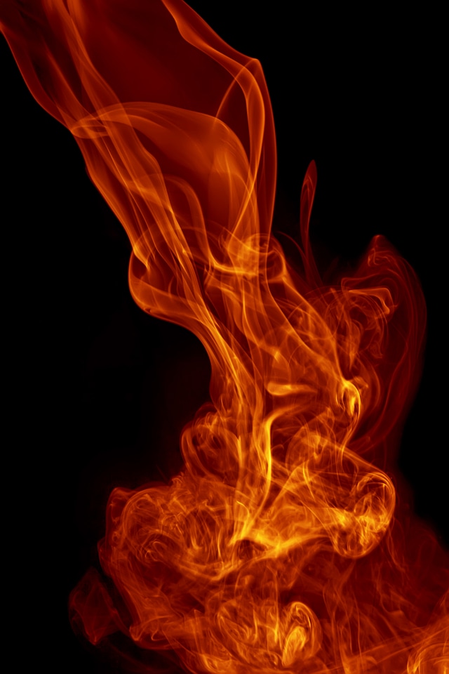 Dark orange smoke on black