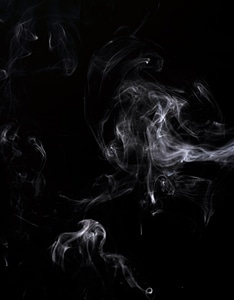Transparent smoke on black