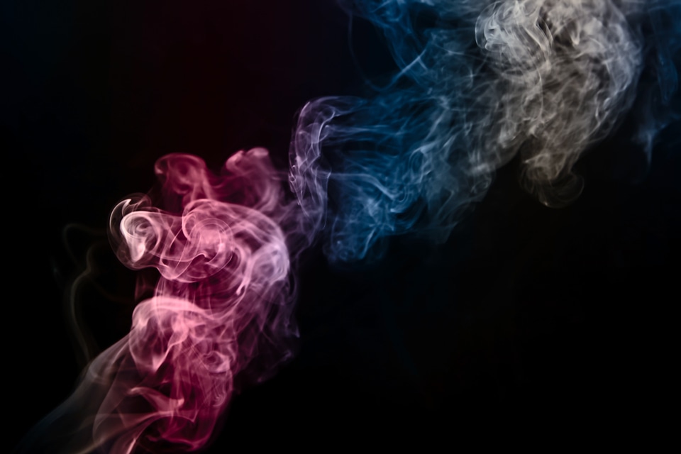 Pink and Blue Smoke on Black