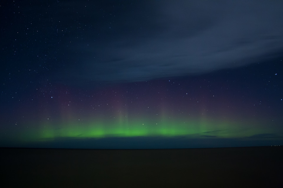 Aurora borealis at night photo