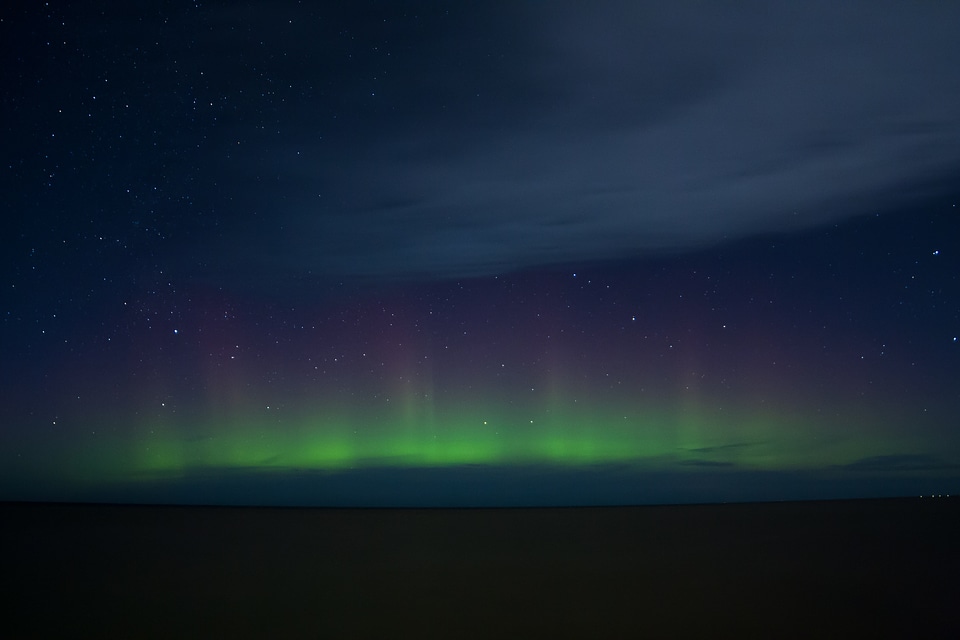 Aurora borealis at night