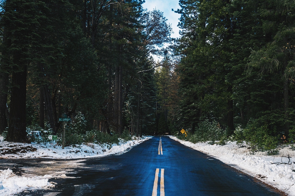 Road in winter photo