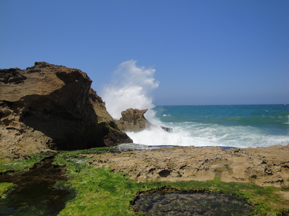 Sea rocky coast morocco photo