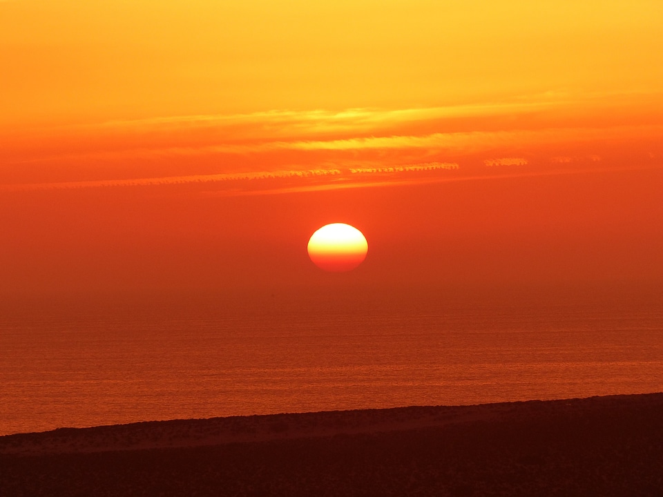 Evening sky sea morocco