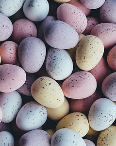 Colorful candy eggs photo