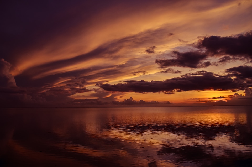 Sunset reflection photo