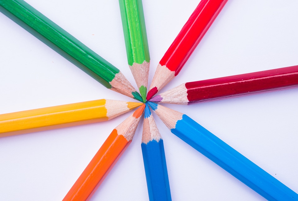 Bright color pencils