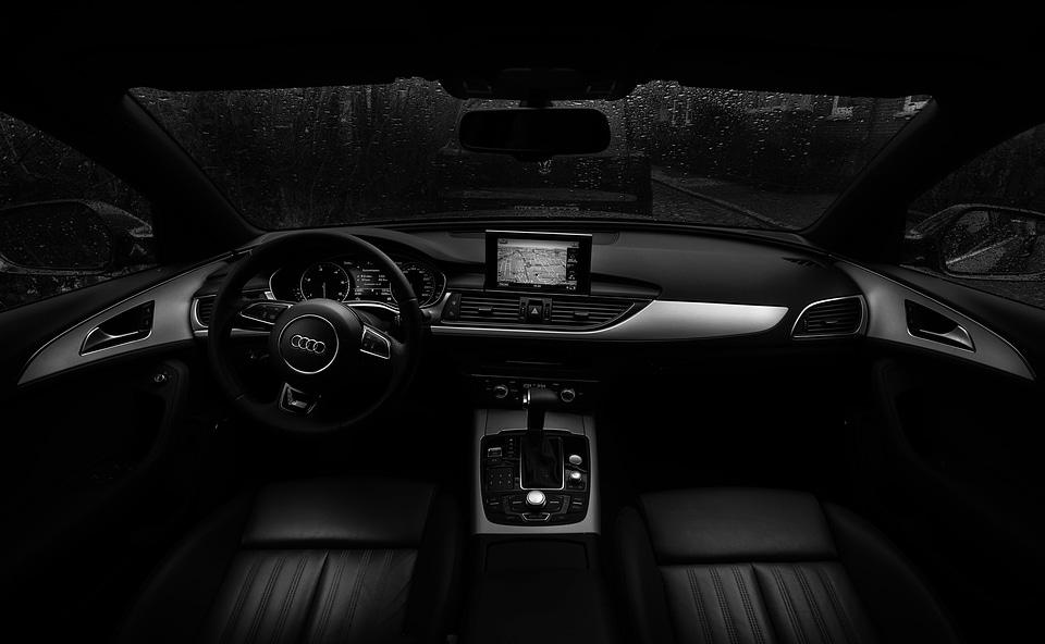 Black car interior