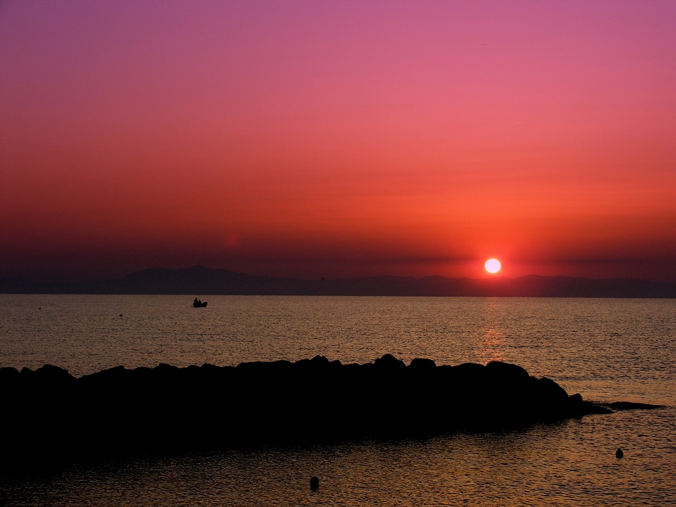 Sunset over the sea