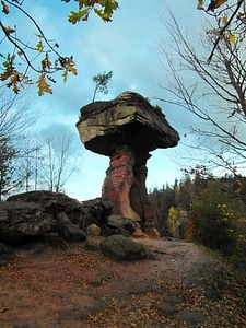 Sandstone rock autumn hiking