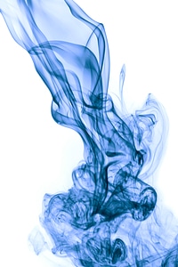Detailed blue smoke on white
