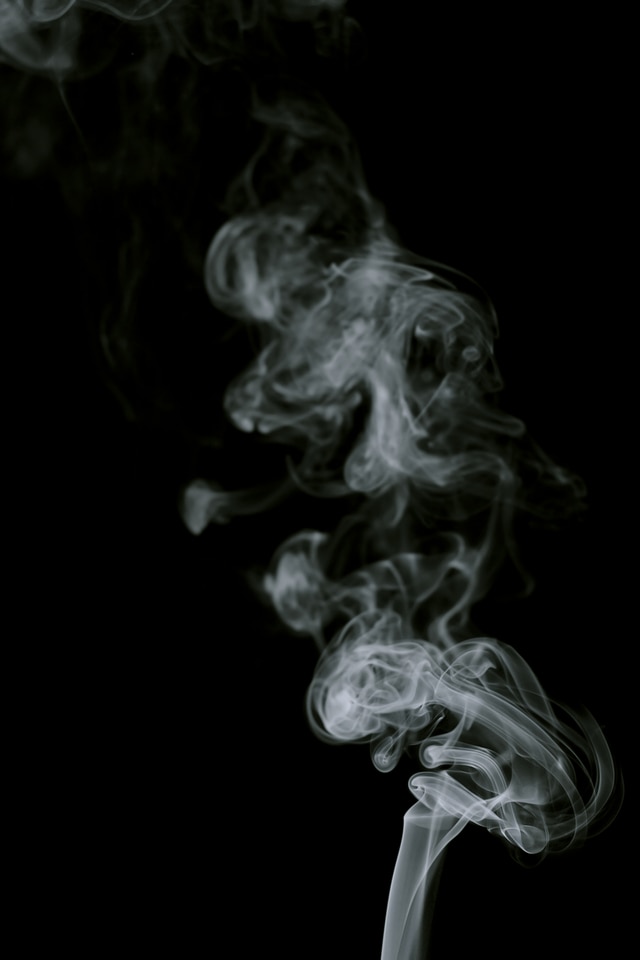 Gray smoke on black