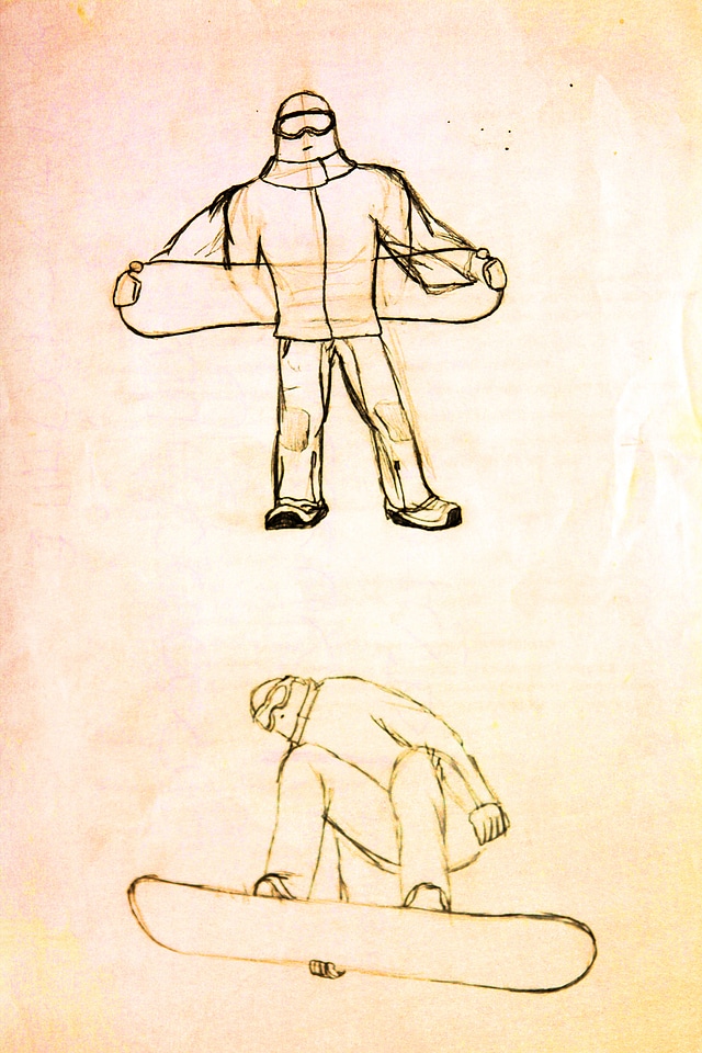 Snowboarder drawing
