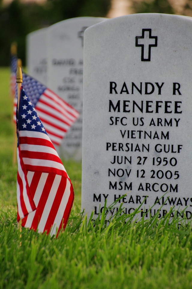 Flags graveyard memorial