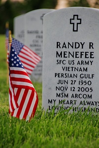 Flags graveyard memorial