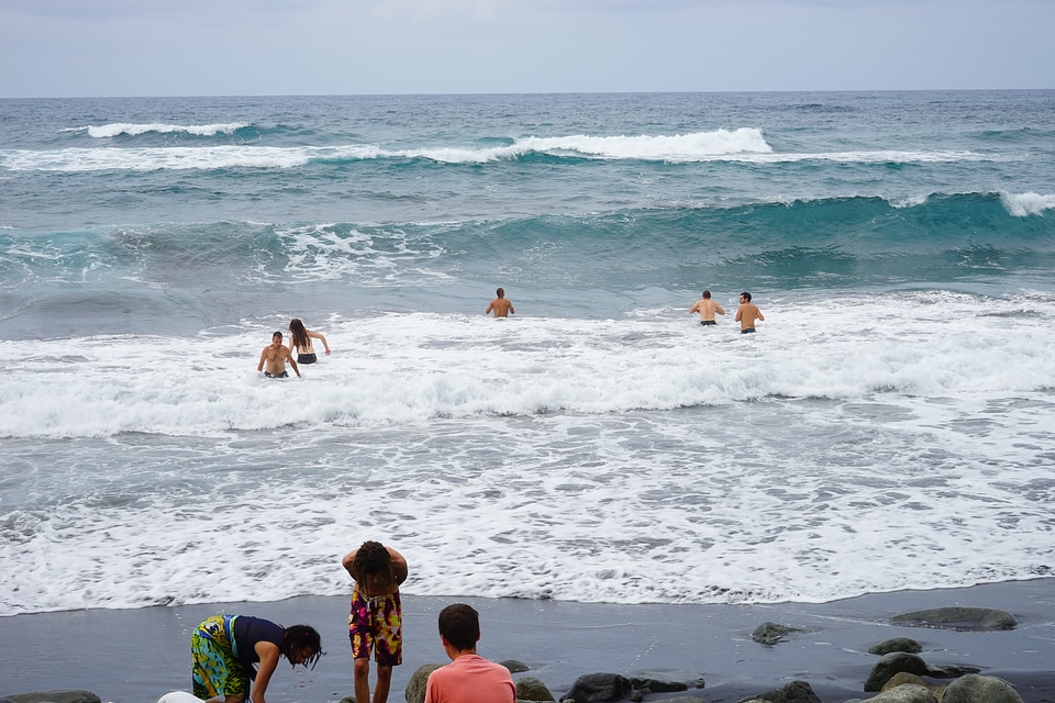 Surfer fun bathing beach