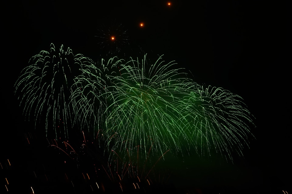 Red new year's eve shower of sparks