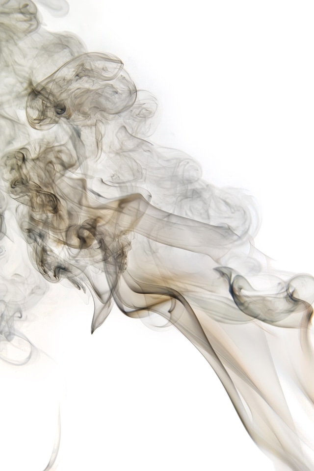 Gray abstract smoke on white