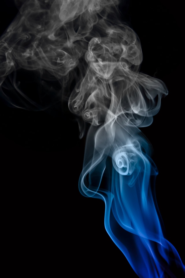 Gray and blue abstract smoke