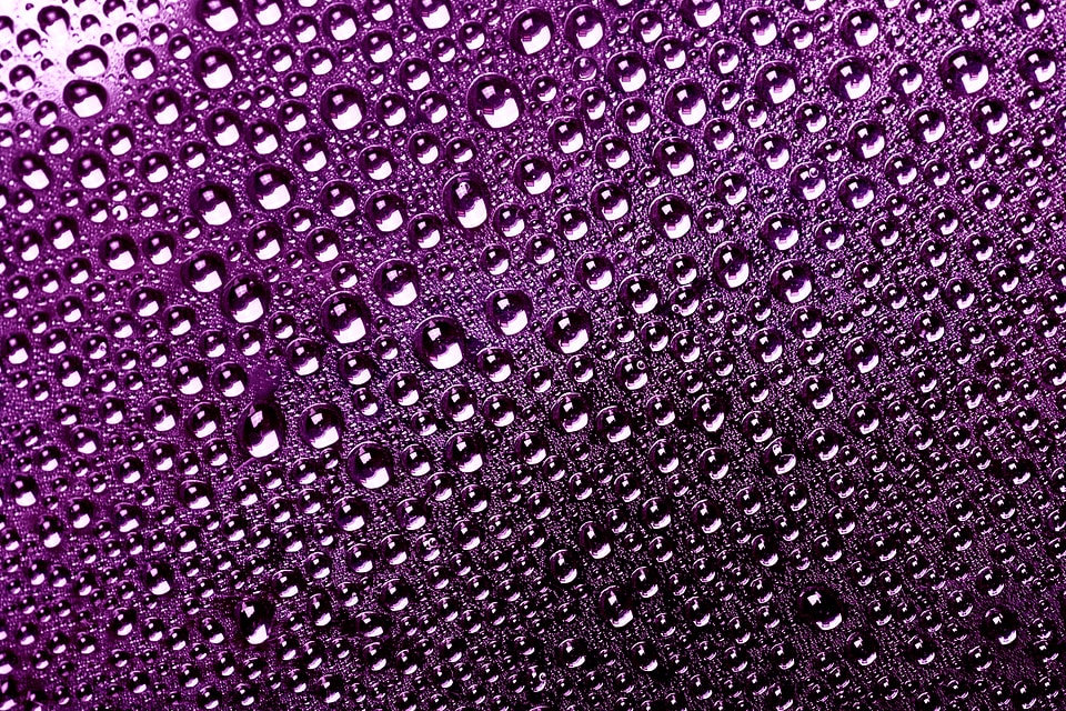 Water drops on purple background