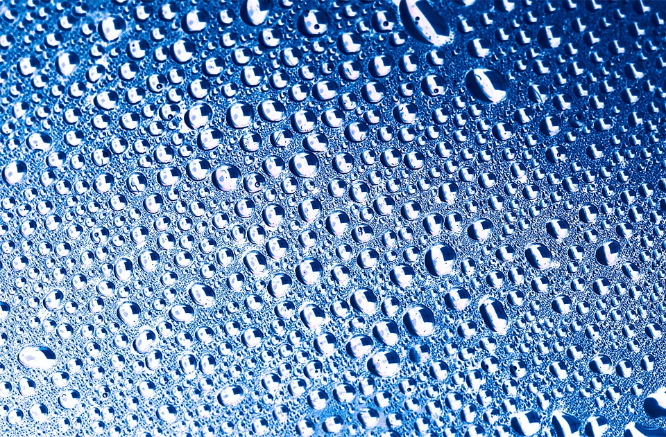 Blue water drops texture