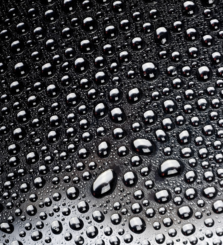 Silver water drops background