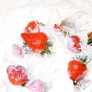 Strawberries in Milk