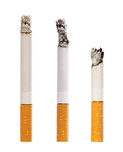 Burning cigarettes