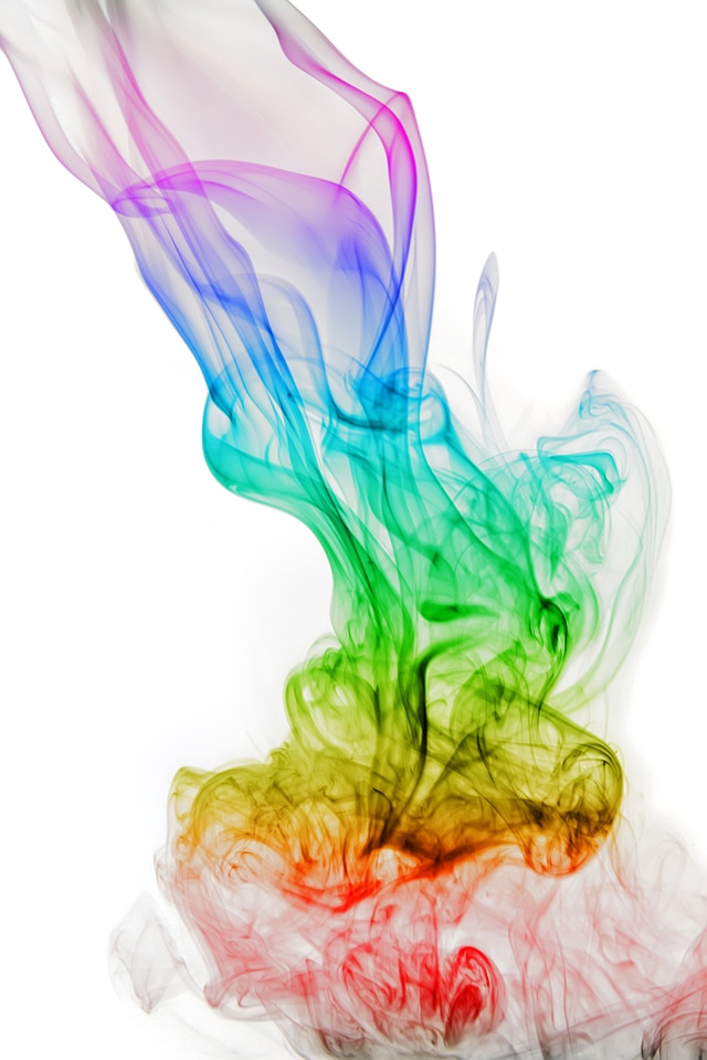 Multicolor swirl of smoke