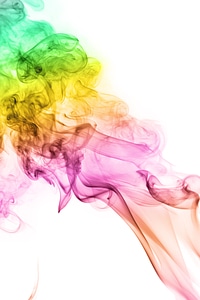 Multicolor smoke white background photo
