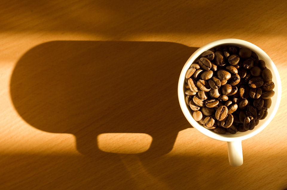 Cup with coffee beans - Shadow photo