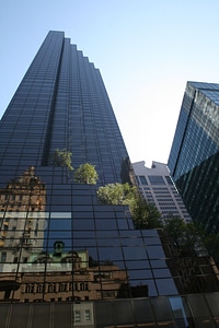 New york building reflection photo